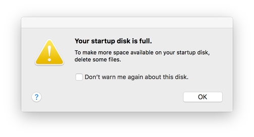 Startup disk full